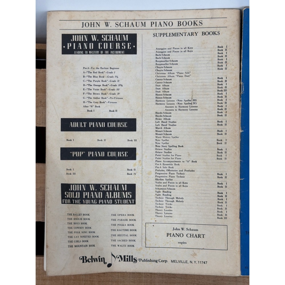 John W Schaum Piano Course Red Book A and Blue Book B Vintage Sheet Music Lot - Picture 6 of 10